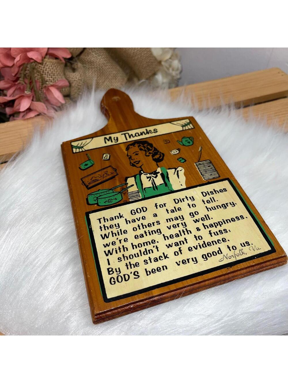 Lake Mille Lacs - Vintage Wooden “My Thanks” Souviner Wall Decor